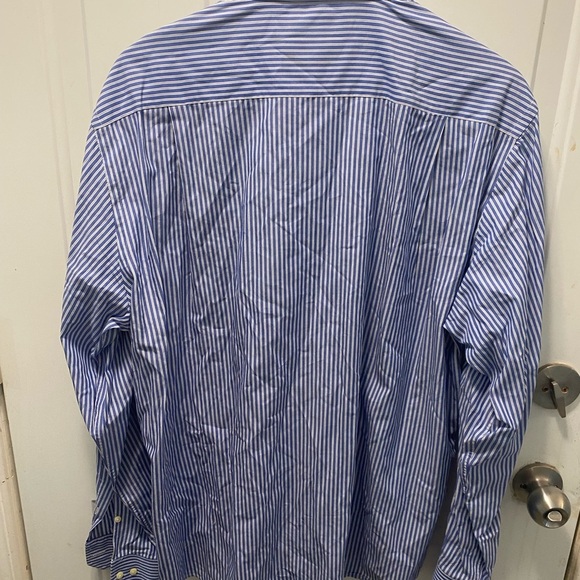 Yves Saint Laurent Blue and white striped dress shirt - Picture 9 of 11